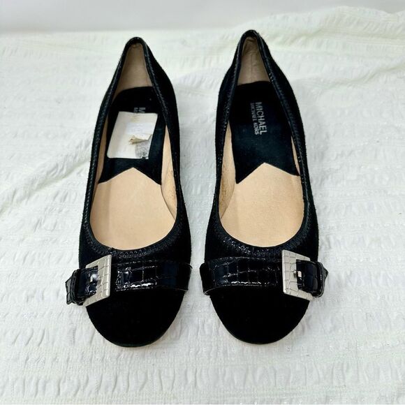 Michael Kors Suede Buckle Low Wedges- Size 9 - Picture 2 of 13